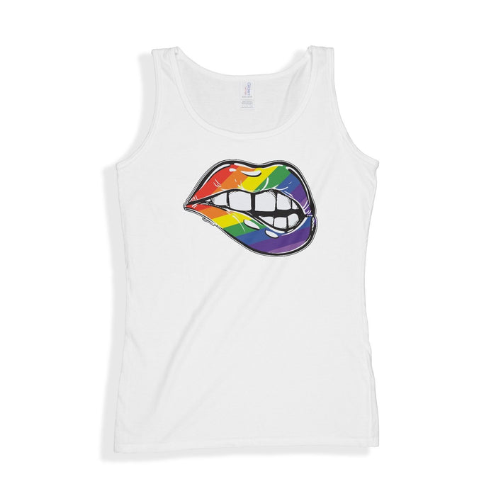 LGBT Pride Sexy Lips Womens Vest Top - Present Gift - Festival Parade