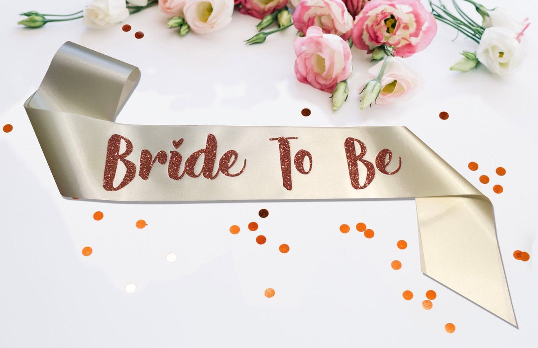 Premium Bride To Be Satin Married Engagement Party Sash Hen Do Copper Champagne
