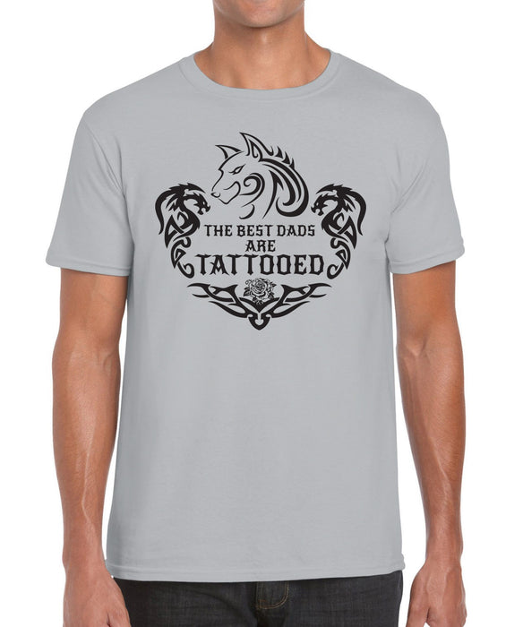 The Best Dads are Tattooed Tattoo Art Tribal Fathers Day Gift Graphic T Shirt