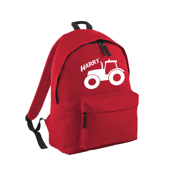 Personalised Tractor Backpack - Kids Boys Bag School Present Gift Birthday