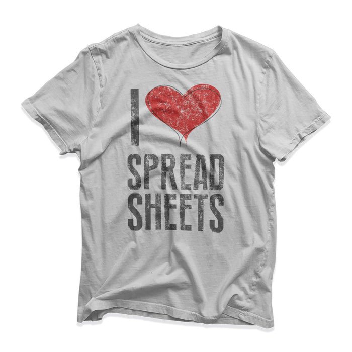 I Love Spreadsheets T-Shirt - End Of Year Teacher Gift Present - Love