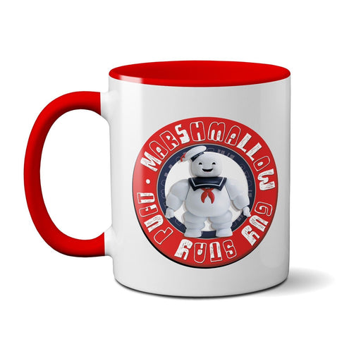 Ghostbusters Stay Puft Marshmallow Man Novelty Ceramic Mug Coffee Cup Red White