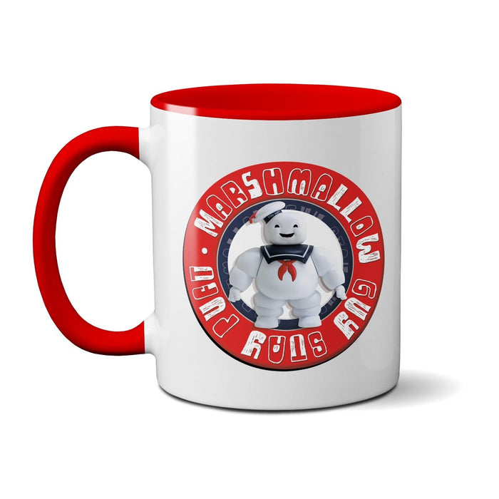 Ghostbusters Stay Puft Marshmallow Man Novelty Ceramic Mug Coffee Cup Red White