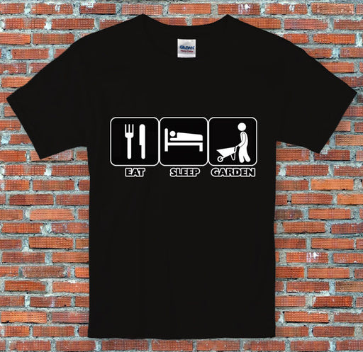 "Eat. Sleep. Garden." Gardening Gift Funny Slogan Shirt S to 2XL