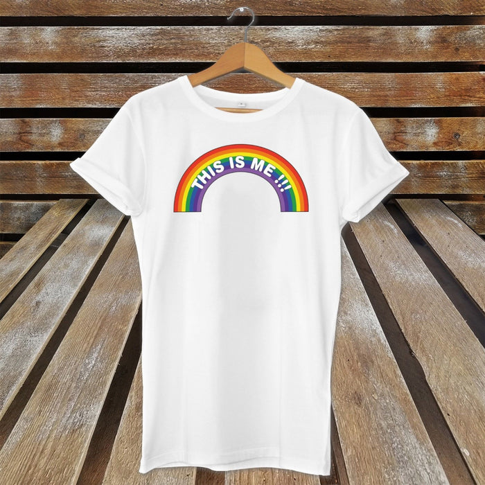 LGBT Pride T-Shirt This Is Me Rainbow  Festival Gay Lesbian Bisexual Transgender