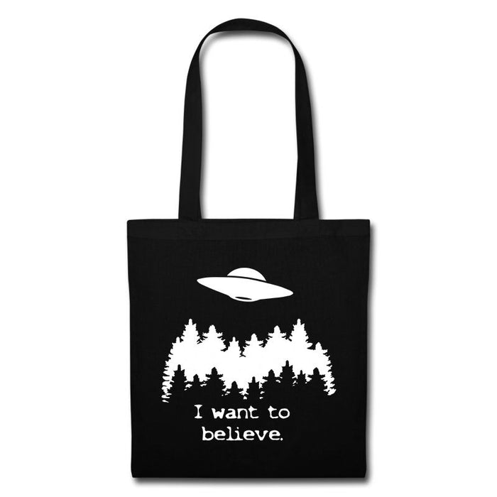"I want to believe." X Files TV Aliens UFO Inspired Tote Bag