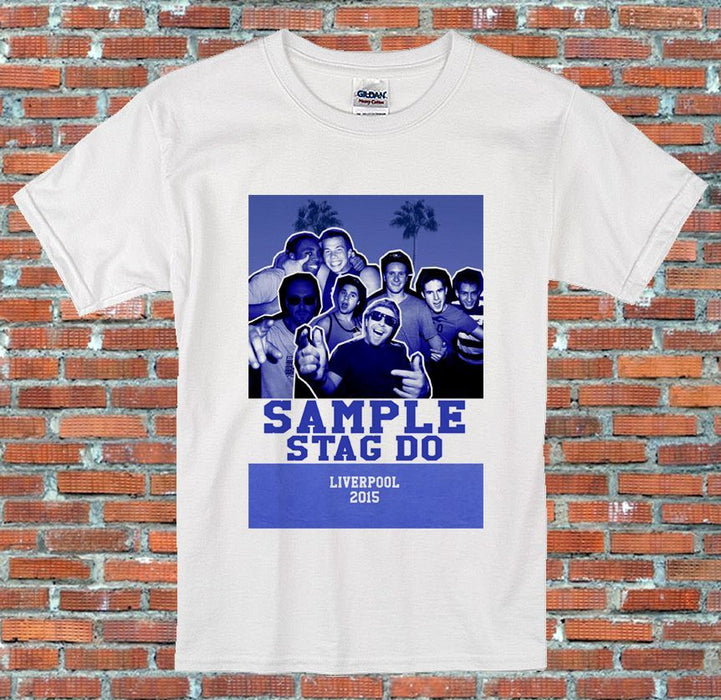 Stag Do Collage Use Your Own Photos Personalised Party Engagement T-Shirt S-2XL