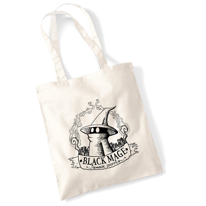 "Black Mage Magic Shoppe" Final Fantasy Inspired Illustration Tote Bag