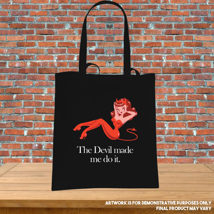 Printed Tote Abadon The Devil made me do it Supernatural Inspired