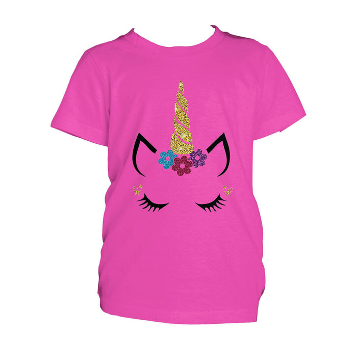 Glitter Unicorn Face T-Shirt
