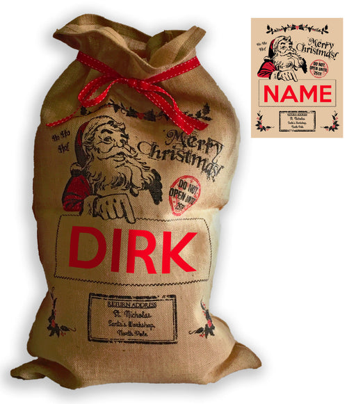 XL Personalised Hessian " Merry Christmas " Santa Christmas Present Sack