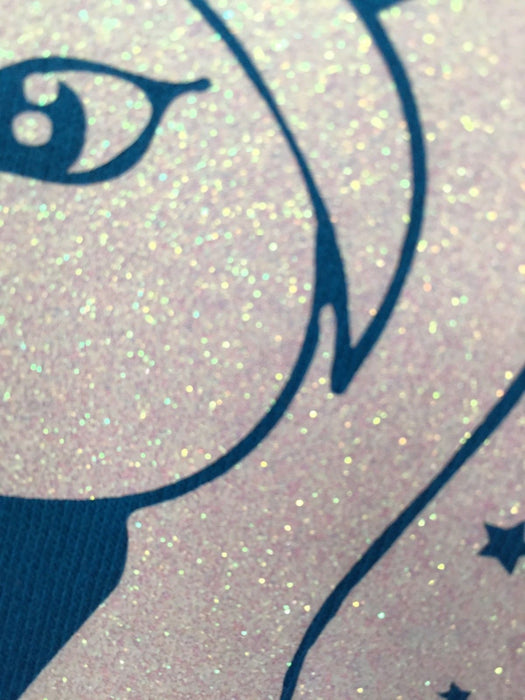 Childrens Personalised Unicorn name White Glitter Hoodie birthday gift present