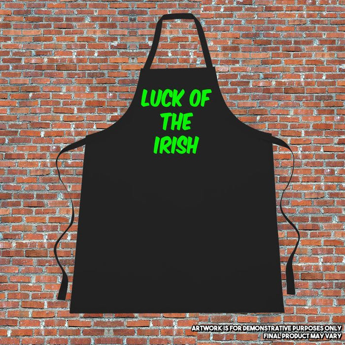 "LUCK OF THE IRISH " Apron. Cooking. Kitchen.ST-PATRICK-DAY.GREEN
