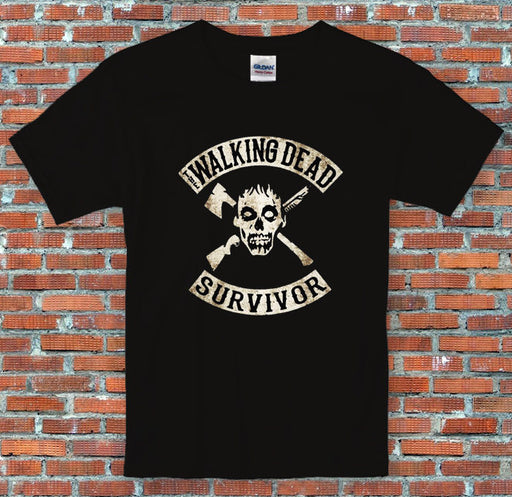 Walking Dead Survivor Zombie Distressed T Shirt S-2XL