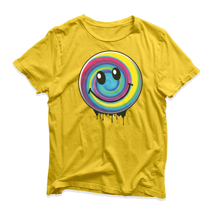 Psychedelic Smiling T-Shirt - Funny Novelty - Wacky Weird Crazy - Gift Present