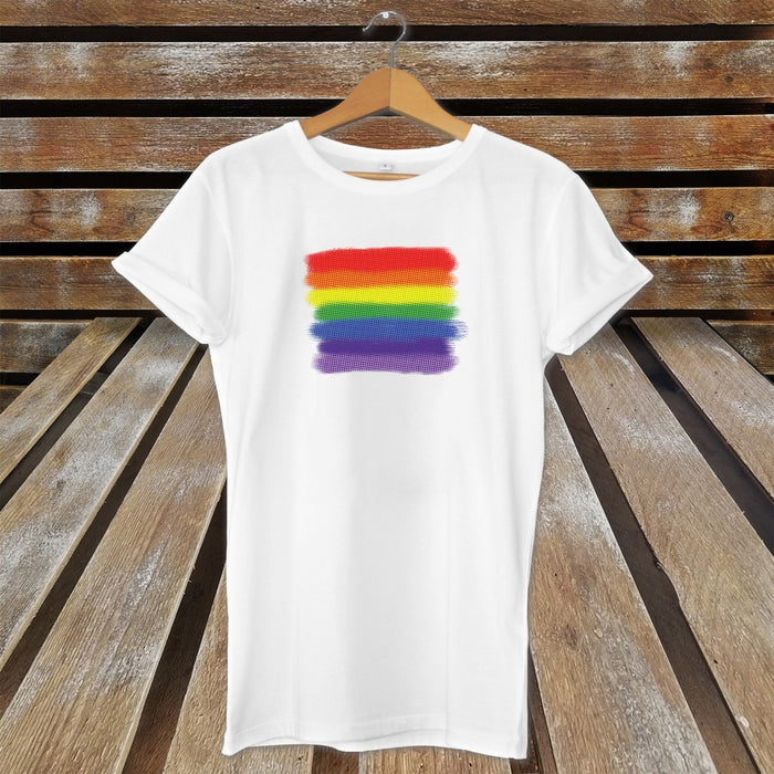 Rainbow Halftone Ink Gay Pride T-Shirt LGBT Celebration