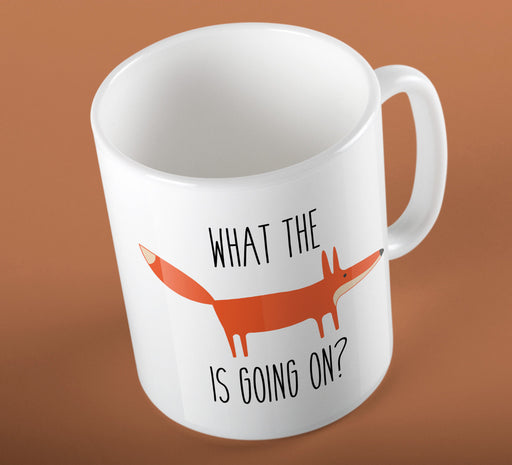 "What The Fox Is Going On?" Funny Slogan Illustration Ceramic Cup Mug