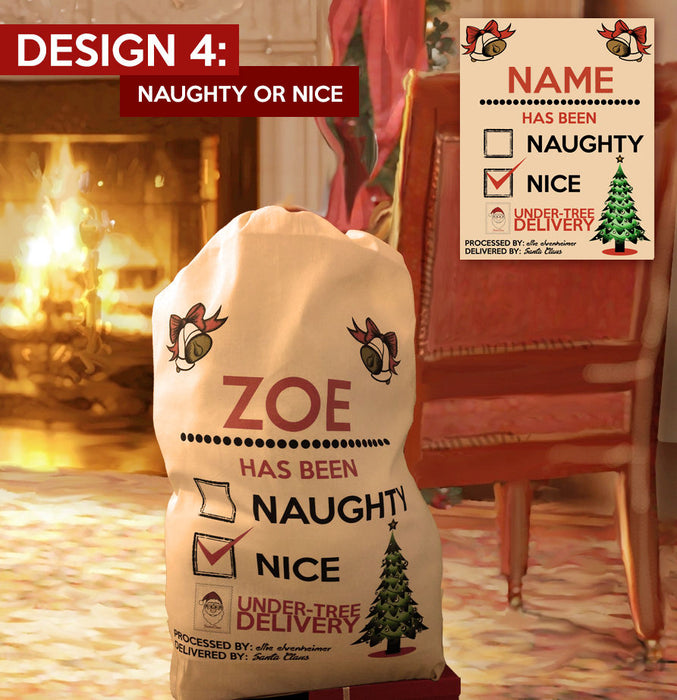 Choose Your Design Large Personalised Cotton Santa Christmas Present Sacks Sack