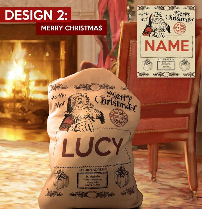 Choose Your Design Large Personalised Cotton Santa Christmas Present Sacks Sack