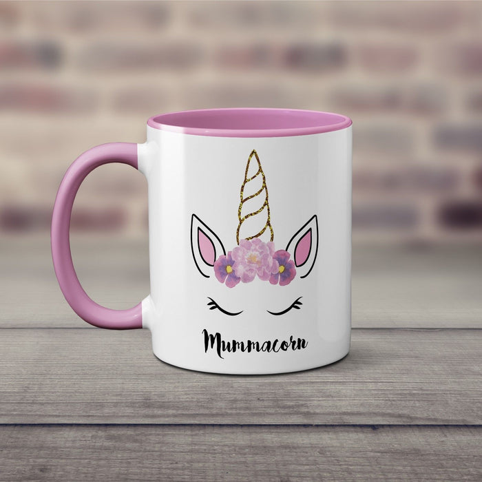 Mummacorn & Babycorn Cute Unicorn Pink and White Cup Mother and Daughter Mug Set