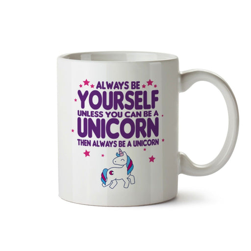Unicorn Mug always be a yourself pink purple stars Ceramic Cup