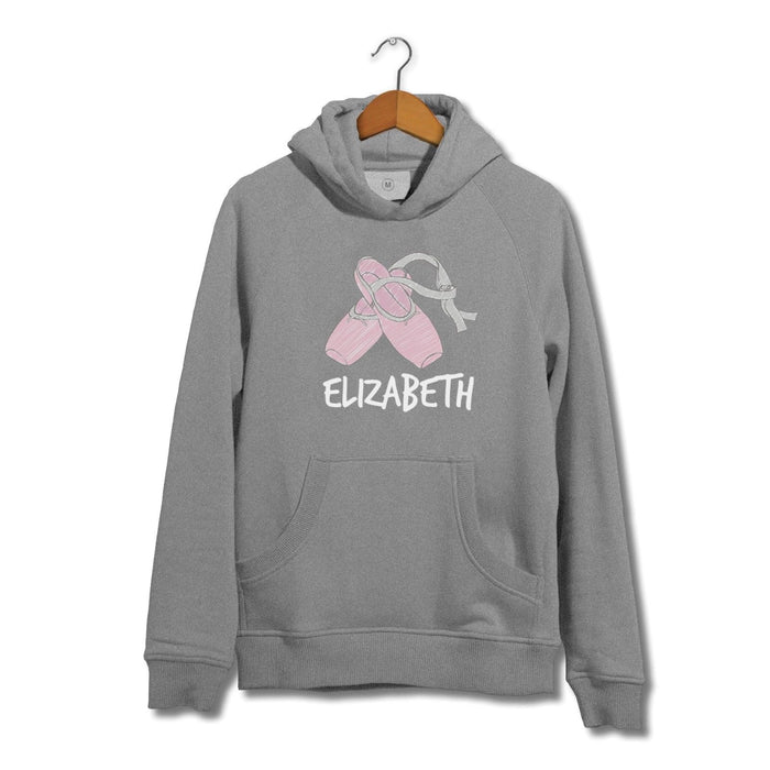 Personalised Customised Custom Name Ballet Dancing Shoes Themed Hoodie Jumper
