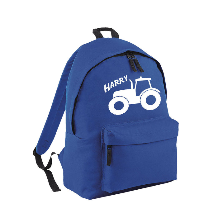 Personalised Tractor Backpack - Kids Boys Bag School Present Gift Birthday