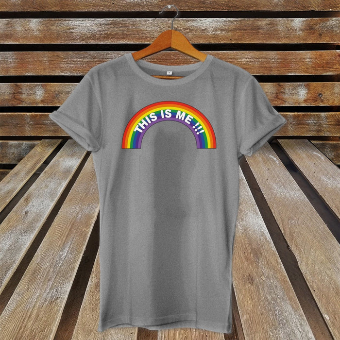 LGBT Pride T-Shirt This Is Me Rainbow  Festival Gay Lesbian Bisexual Transgender