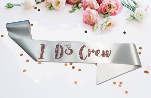 Premium I Do Crew Satin Married Engagement Party Sash Hen Do Rose Gold White
