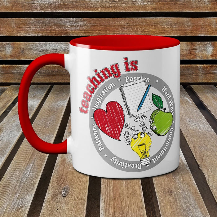 Teaching is - Inspiration, Passion, Hard Work, Commitment, Creativity ... MUG