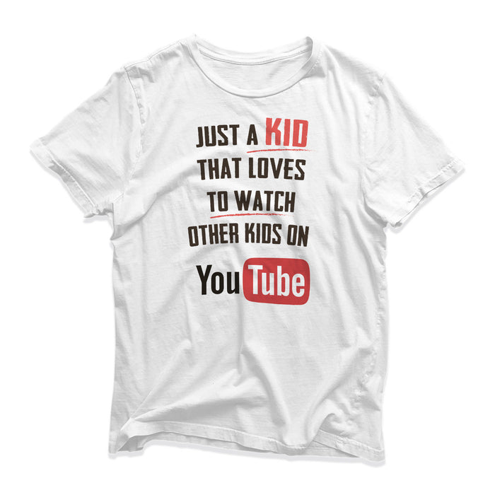 Just A Kid Who Loves To Watch Other Kids On Youtube Cute Novelty Kids T-Shirt