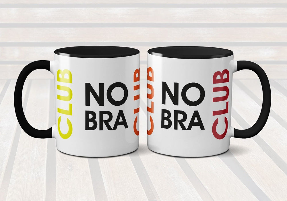 No Bra Club Mug - Coffee Tea Milk - Cup Present Gift - Funny Novelty Hilarious