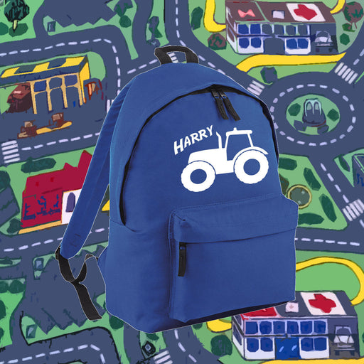 Personalised Tractor Backpack - Kids Boys Bag School Present Gift Birthday