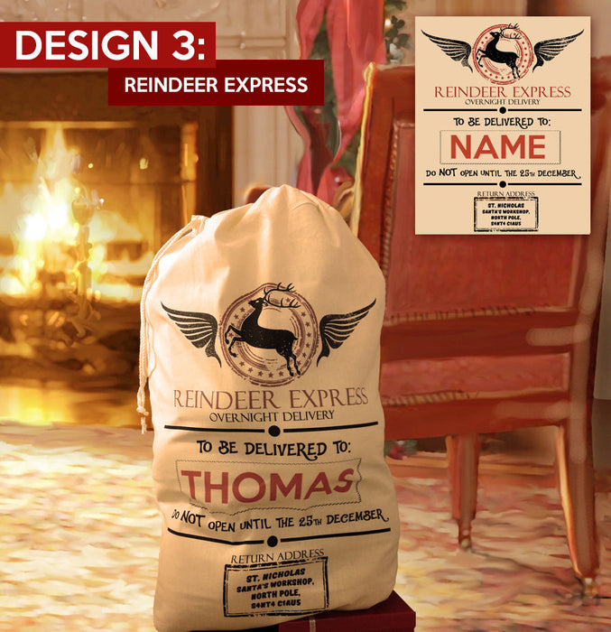 Choose Your Design Large Personalised Cotton Santa Christmas Present Sacks Sack