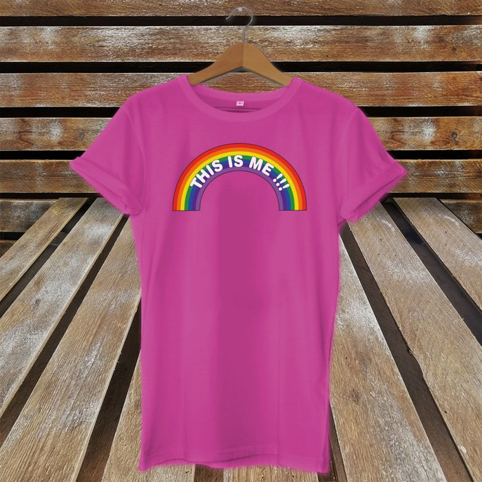 LGBT Pride T-Shirt This Is Me Rainbow  Festival Gay Lesbian Bisexual Transgender