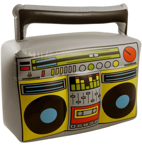 Inflatable Blow Up Novelty Boom Box Ghetto Blaster 1980 Party Fancy Dress Pool