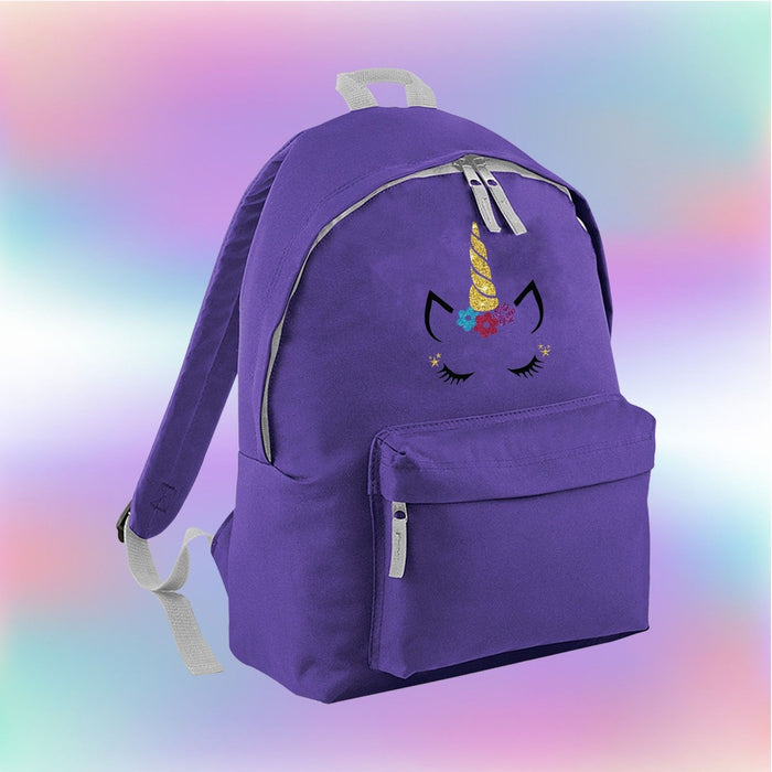 Glitter Unicorn Face Backpack