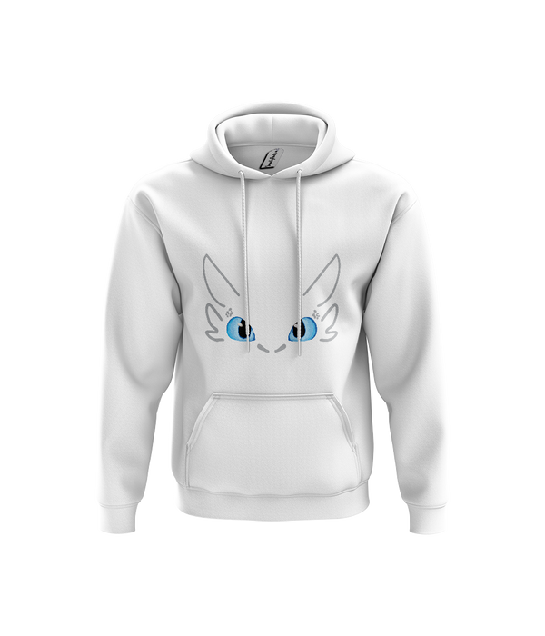 Blue Eyed Dragon White Hoodie