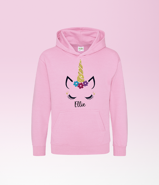 Personalised Unicorn Face Hoodie