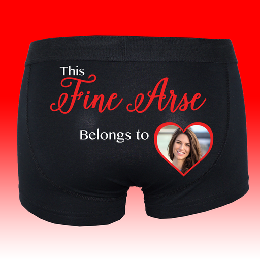 Fine Arse Men's Personalised Photo Love Heart Boxers