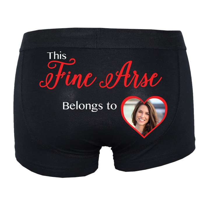 Fine Arse Men's Personalised Photo Love Heart Boxers