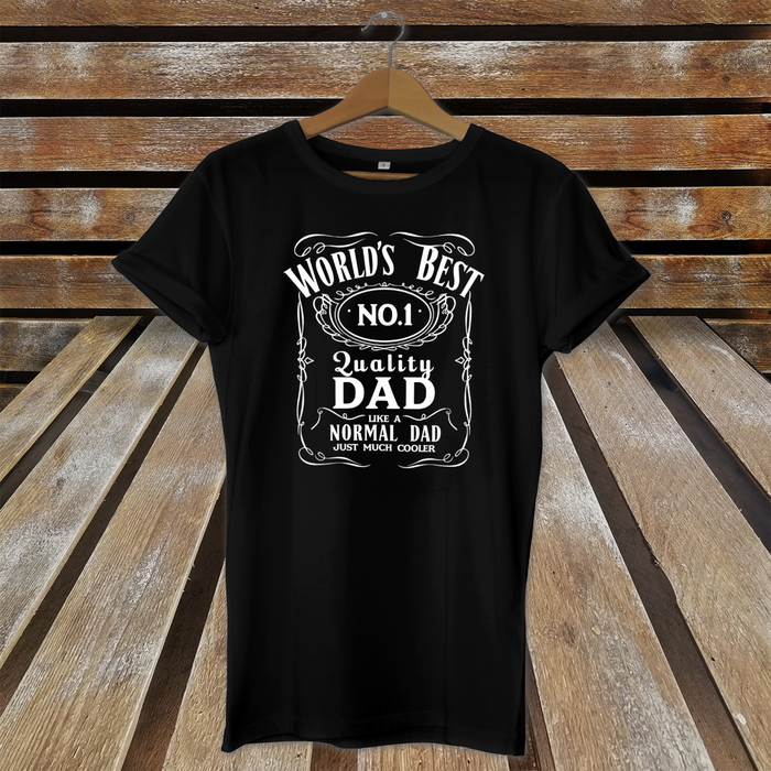 Worlds Best No.1 Dad - Cool Father's Day Gift Jack Daniels Style Inspired T-shirt