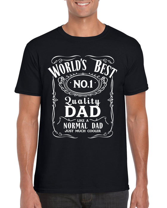 World's Best Number 1 Cool Dad T-Shirt Jack Daniels Inspired Fathers Day Present