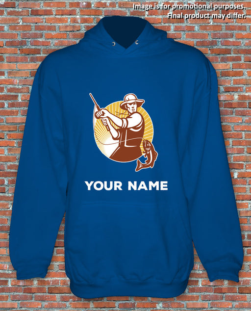 Fishing Hoodie Fisherman Personalised Gift Present Choose Your Own Name S-2XL