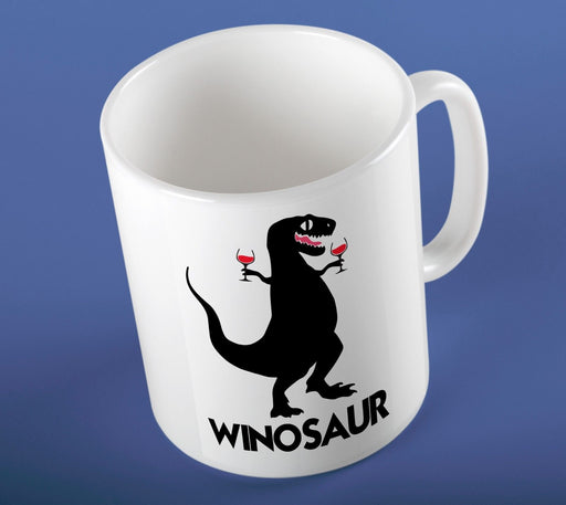 Winosaur Dinosaur Wine Alchohol T-rex Funny Illustration Gift Ceramic Cup Mug