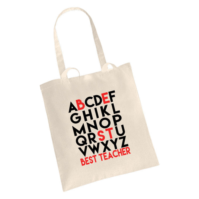 ABCD Best Teacher Leavers School Present End of Year Present Tote Bag