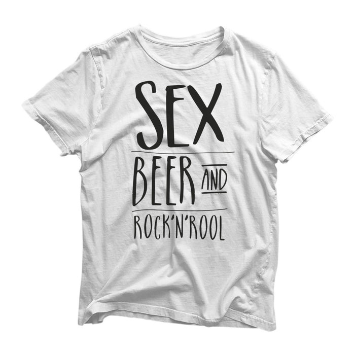 Sex Beer And Rock N Roll T-Shirt - Funny Novelty - Saying Gift Present Birthday