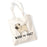 " What The Pug? " Funny Dog Illustration Slogan Tote Bag