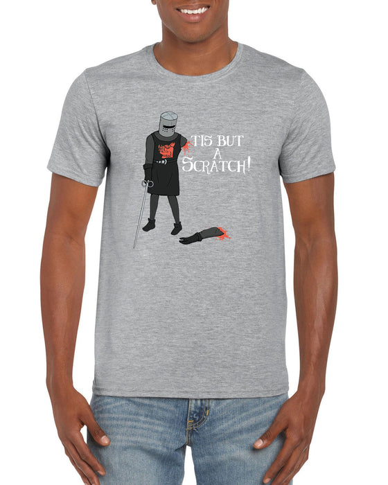 Tis But A Scratch Black Knight Monty Python Inspired Funny Novelty Men's T-Shirt