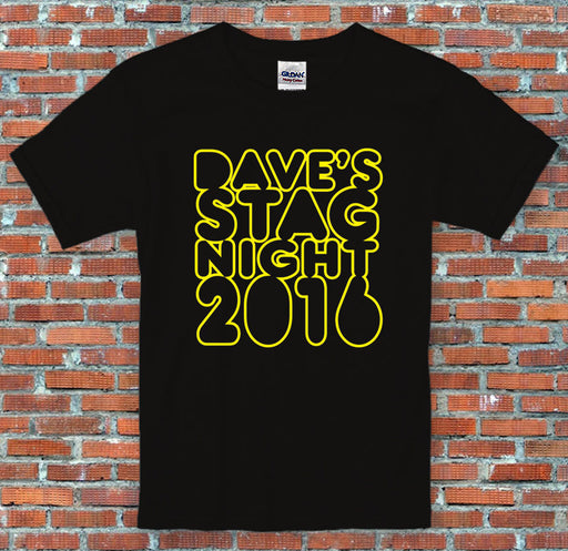 Men's Personalised Stag Do / Night Out / Lads Holiday / Wedding / Party T-Shirt